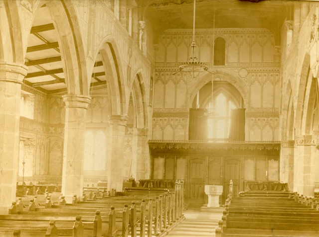 Old photo of west end of church